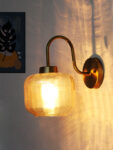 Modern Amber Round Cylinder Glass Wall Lamp