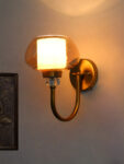 Amber Rounded Bowl Glass Wall Sconce