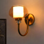 Amber Rounded Bowl Glass Wall Sconce