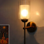 Modern interior light fixture with sleek vertical arm design