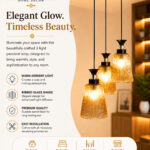 3-Light Ribbed Glass cluster hanging light with three clear ribbed shades, adjustable 23-inch height and black ceiling canopy.