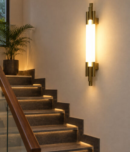 Modern Gold Vertical Linear LED Sconce