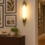 Modern Gold Vertical Linear LED Sconce